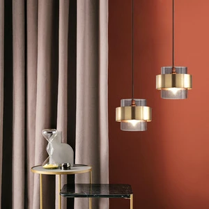 Modern Glass Pendant Lamp Bedside Bedroom Indoor Glass Shade Decorative Ceiling Lamp for Home Hotel