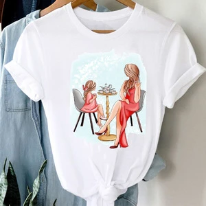 Custom Women 90s Watercolor Boy Son Cartoon Style Mom Mother Mama Clothes Stylish Tshirt Top Lady Print Girl Tee T-Shirt