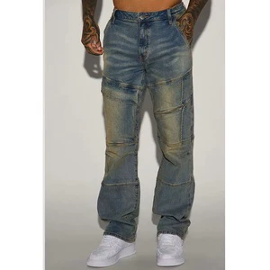 Custom 100%cotton Men's Washing Denim Pants for Man Denim Trousers Streetwear Pants Men's Jeans