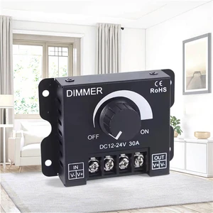 SXZM High Power Manual Switch Dimmer 30A Single Color COB SMD Strip Light 12V/24V LED Dimmer Mono Dimming Brightness Adjustment