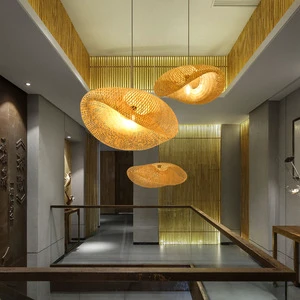 Handcrafted Chinese Bamboo Woven Pendant Lamp with Adjustable Height Warm Ambient Glow for Guesthouses Tea Rooms & Zen Spaces