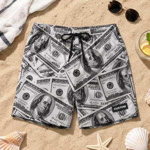 Custom Fast Drying Soft Touch Microfiber Swim Trunks With Elastic Waist and Pockets for Men Beach Shorts