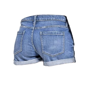 Women's High Waist Denim Shorts Straight Leg Regular Fit Stonewashed Cotton Solid Color Casual Summer Style