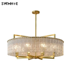 Large Glass Chandeliers Pendant Lights Copper or Black Color Hanging Lamps for Hotel Living Room Bedroom Restaurant Construction