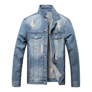 Best Selling Men's Denim Jackets Full Sleeves Comfortable Button Design Stand Front Reversible Eco-Friendly Casual Winter Wear