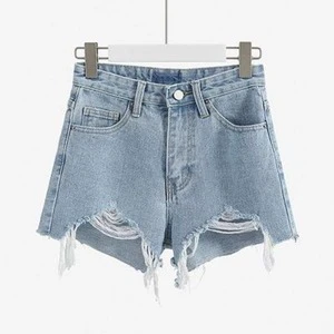 Latest Quality Women's High Waist Breathable Washed Eco-Friendly Denim Shorts 2022 Hot Stretch Flowers Quick Dry