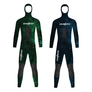DIVESTAR Custom Logo Camo Two Piece 3MM 5MM Opencell Waterproof Diving Spearfishing Swimming Wet Suit For Adult