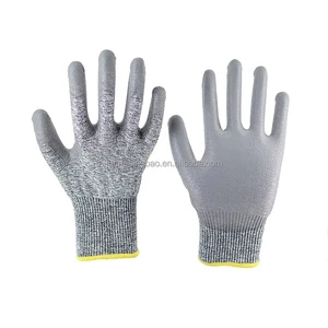 Industrial Grade Coated Hppe Cut Resistant Anti-Cutting Safety Work Gloves with PU Palm Dipping Anti-Slip Breathable & Durable