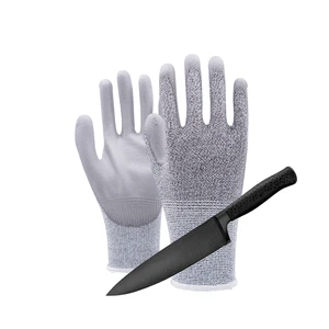 GLOVEMAN Level 5 HPPE Anti Cut Resistant Industrial Construction Safety Work Touchscreen Rubber Nitrile Latex PU Coated Gloves