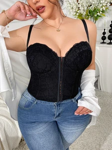 2025 European and American New Plus Size Fat mm Sexy Underwear Gathering Versatile Buckle Lace Fishbone Corset Camisole Vest