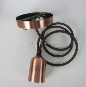 Made in China E27 Screw Style 250V Wire Bulb Socket Decorative Light Fittings with Fabric Cable
