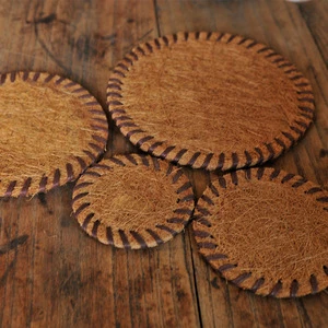 Factory Direct Specialty Bamboo Palm Mat Fine Hair Insulation Pot Cup Holder Tea Ceremony Elegant Brown SICHUAN Origin Zero