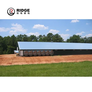 Low Cost Prefab Steel Structure Poultry Hangar Farming House For Tropical Weather Farm Sale House Chicken Duck Warehouse Barn