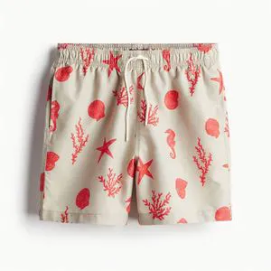 Wholesale Supplier Summer Breathable Quick Dry Beach Swim Shorts Custom Design Fashion Surf Trunks 100% Polyester Mid Waist