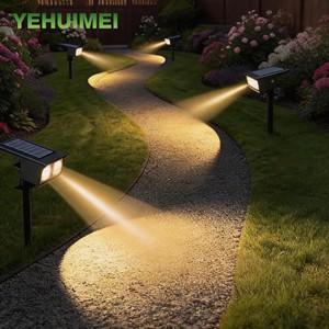 2 In 1 Waterproof Solar LED Garden Pillar Light Wall Lamp For Outdoor Garden Landscape Pathway Yard Lawn Gate Lane