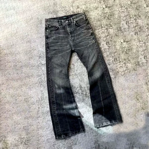 Wholesale Mid Waist Vintage Washed Men's Baggy Straight Style Denim Jeans Casual Winter Pants with Rhinestone Detail Made China