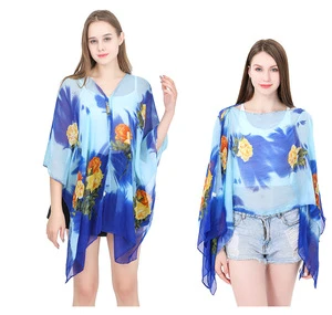 Women Swimsuit Bikini Cover up Beach Chiffon Sunscreen Shawl Swimwear Beach Towel