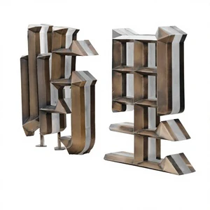 Three-dimensional Sandwiched Antique Copper Illuminated Letters Floor-Standing Water Feature 300x200x100cm Billboard Use