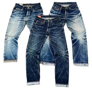 Blue Team Custom Men's Jeans Dark Blue Straight Vintage Old Style Basic Fit Long Trousers High Washed Embroidery Four Season