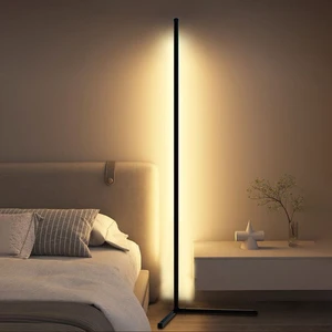 Modern LED Floor Lamp Minimalist Corner Light Remote Control Dimmable Standing Lamp Bedroom Living Room Ambient Lighting