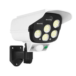 CXS Solar-Powered Wall-Mounted Motion-Sensor Light Auto Dusk Activation Remote Control-Burglar-Proof Street Surveillance Lamp