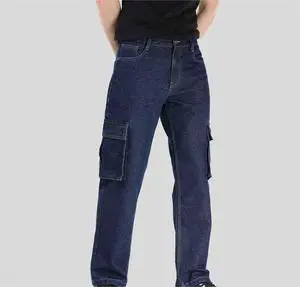 Mens Casual Denim Jeans Pants Stretch Fit Trousers for Urban Street Style