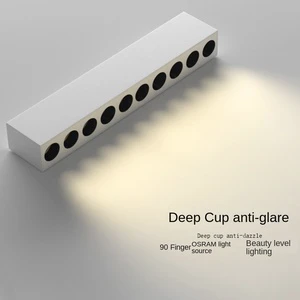 Anti-Glare Linear LED Grille Downlight For Living Room Bedroom Indoor Lighting Surface Mounted LED Ceiling Grille Spotlight