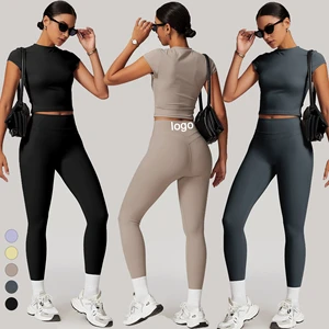 Breathable Lightweight Gym Fitness Sets Women Clothing Push up Sports Sets Quick Drying logo Printing Yoga Sets Fitness Women
