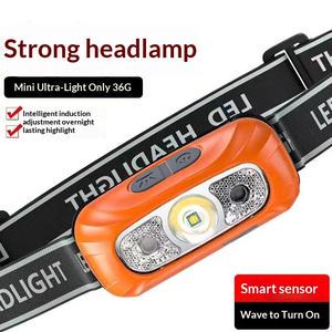 Intelligent Sensing ABS Material Wave Your Hand to Turn on Long Endurance Outdoor Night Fishing Camping Strong Light Headlights