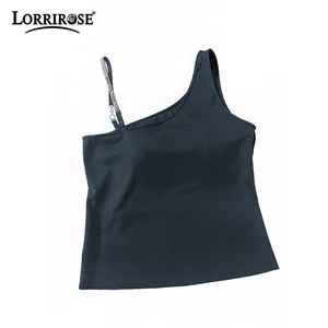 Plus Size Camisole Tank Top with Built-in Molded Bra - Seamless Lace & One Shoulder Fashion Cami for Women