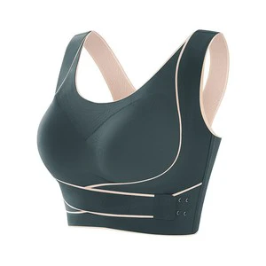 Women's Beautiful Back Sports Bra Vest Large Size Anti-Sagging Cross Side Buckle Shockproof Logo on Front Tube Top
