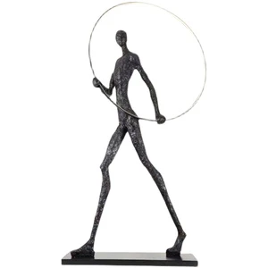 European Style Modern Art Abstract Life Size Walking Man Statue Bronze Sculpture Floor Lamp For Indoor