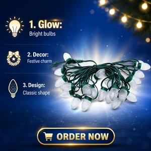 Addressable C9 RGB Pixel Lights with FW1903 IC, Waterproof Outdoor Christmas String Lights for Holiday & Landscape Decoration