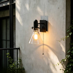 Retro Industrial Style Glass Wall Lamp with Vintage Atmosphere for Coffee Shop Guesthouse Corridor Entrance Sign Wall Lamp