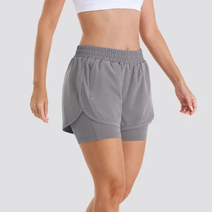 Custom Logo Ladies Gym Fitness Short Sets Women Active Wear Yoga Pants Sports Bra Set High Quality Sublimation women's shorts