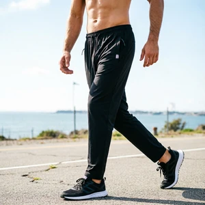 Men Casual Jogger Pants Quick Dry Stretch Waistband Gym Sports Trousers Lightweight Travel Running Athletic Bottoms for Men