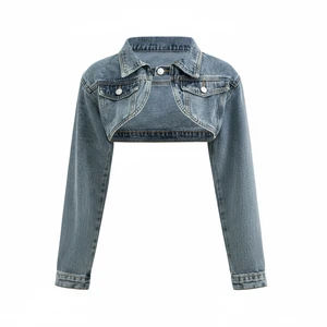 New Sexy Fashion Women's Cardigan Denim Jackets Long Sleeve Turn-down Collar Pocket Quick Dry Solid Streetwear Skinny Fit High