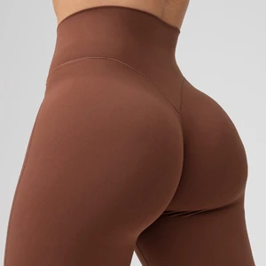 Custom High Waist V Shaped Compression De Fitness Pants For Women Butt Lift Sports Gym Yoga Leggings