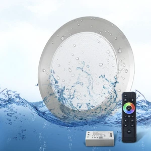 IP68 Waterproof RGBW LED Pool Lights 18W Power Stainless Steel Surface Mounted Pond Lamp 12Volt Input for Outdoor Garden