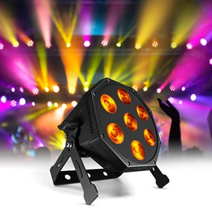 SHEHDS LED Par 7x12W RGBLAC 6in1 Automatic Mode Par Light For DJ Lighting With PowerCon