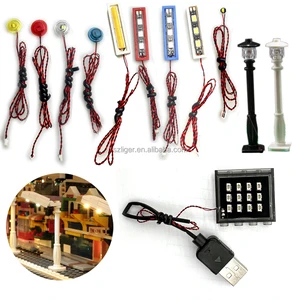LED Toy Light 12pcs LED Building Blocks USB Lamp DIY Street Light City Electric Decorate for Kit 3710 4073 59349 Bricks Toys