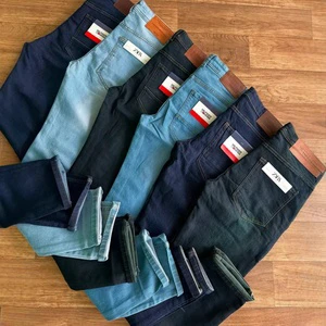 Men's Denim Pencil Pants Washed Mid Waist American Style Stretch Slim Fit Fashion Versatile Casual Trousers