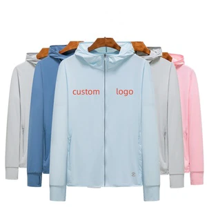 Summer Ice Silk China Sunscreen Clothing Zipper Breathable Polyester Long Sleeve Uv Protective Clothing