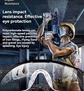 Lightweight Polycarbonate Anti-fog Safety Glasses Goggles Clear Lens Scratch Resistant Windproof Splash Proof Eye Protection