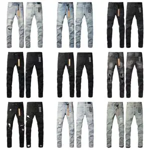 American High Quality Skinny Straight Ksubis Denim Jeans Men Slim Fit Fashion Brand Trousers Distressed Hole Pants Men's Jeans