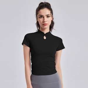 2026 Custom Women's Gym Wear Soft & Comfortable Short Sleeves for Yoga Fitness & Running Plus Size Seamless Top