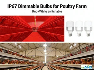 Light for Poultry Barn 15W LED IP67 130lm/w 0-100% Dimming AC100-265V 5-Yr Clear Cover