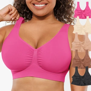 Hexin WHolesale Plus Size T-shirt Bra Women's Comfortable Bralette Wireless Seamless Breathable Unlined Bras For Ladies