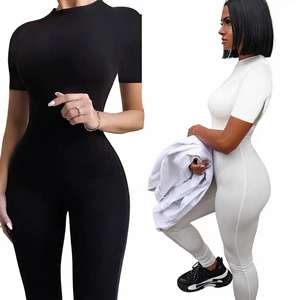 Custom Women's Autumn Skinny Fit Casual Solid Color Sports Workout Jumpsuit with Memory Fabric Breathable Quick Dry Eco-Friendly
