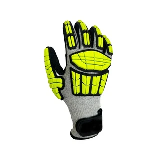 Factory Manufacture TPR Shock Absorbing Rescue Gloves Palm Nitrile Sandy Coated Anti Collision Impact Protection Glove